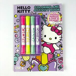 Hello Kitty Coloring Activity Book‎ Stamper Markers 30+ Stickers Sanrio Kawaii